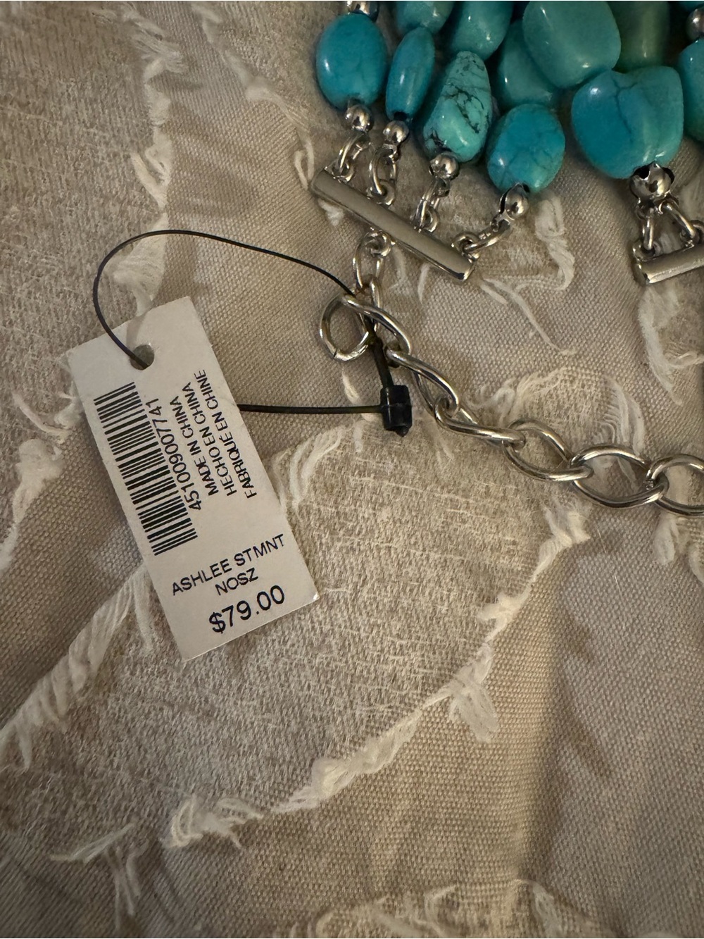 Turquoise Multi-Strand Statement Necklace - Picture 5 of 7